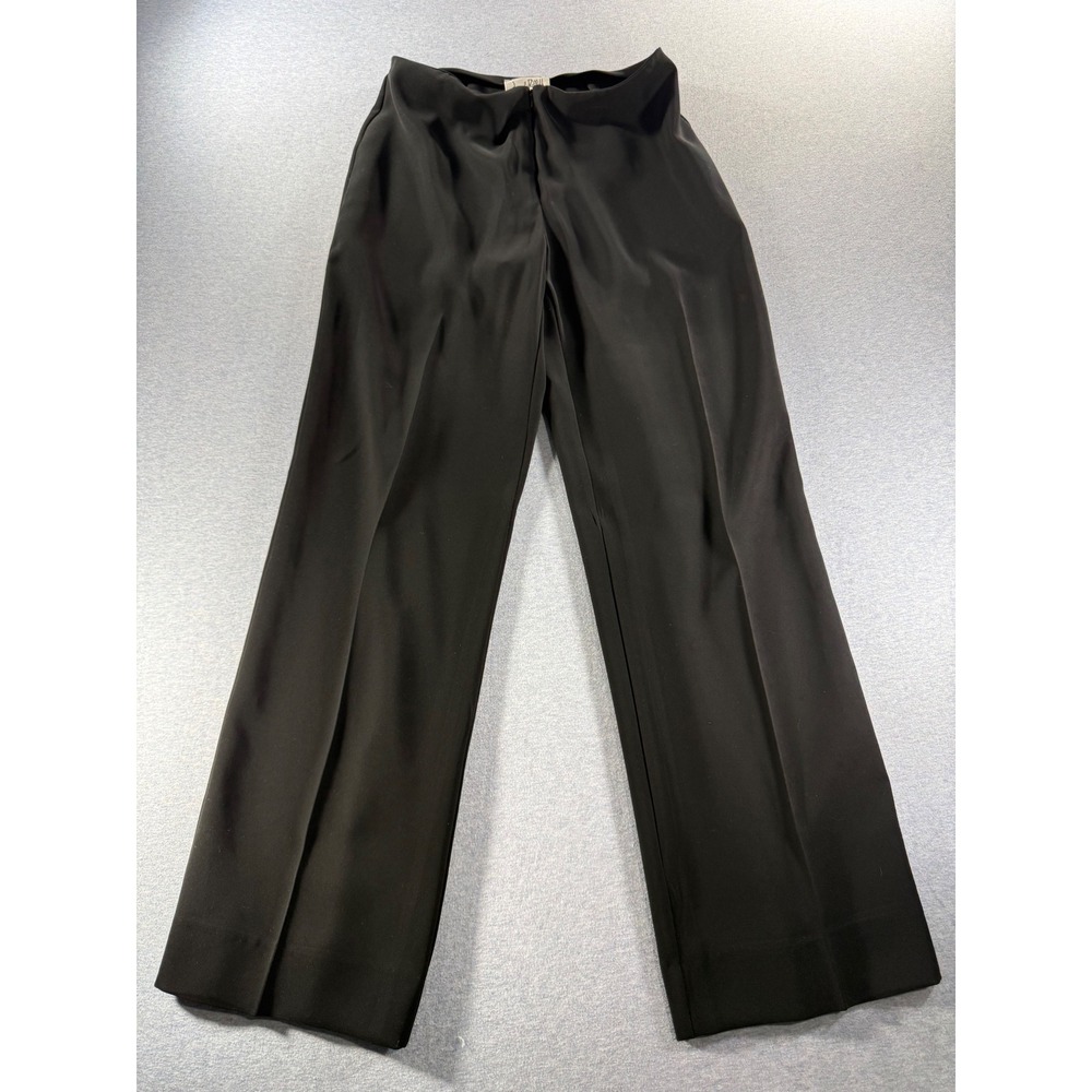 Joseph Ribkoff Black Wide Leg Trousers High Rise Side Zip Pants Size 10